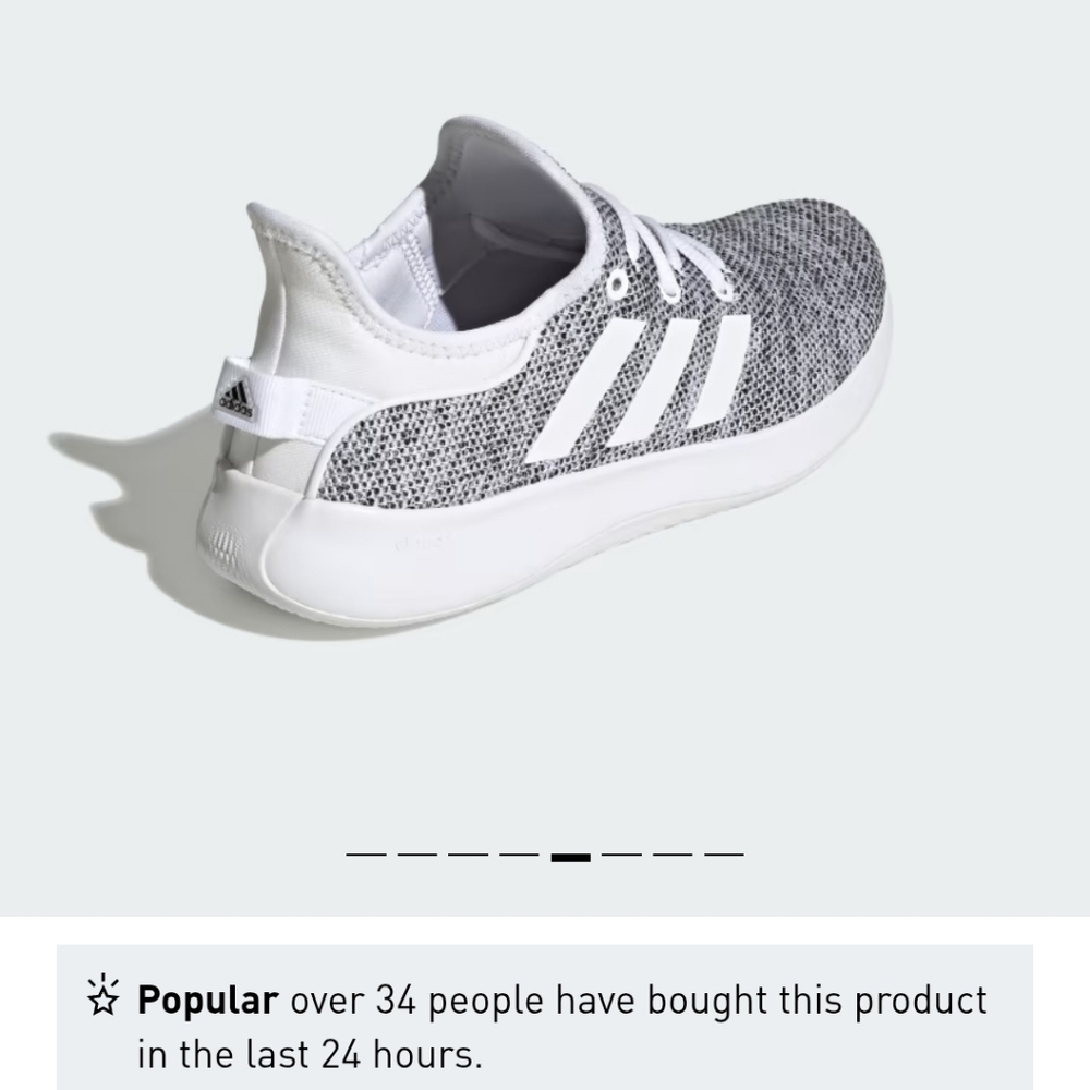 New In Box Adidas Cloudfoam Pure SPW Sneakers, Cloud White/Core Black - Picture 6 of 12